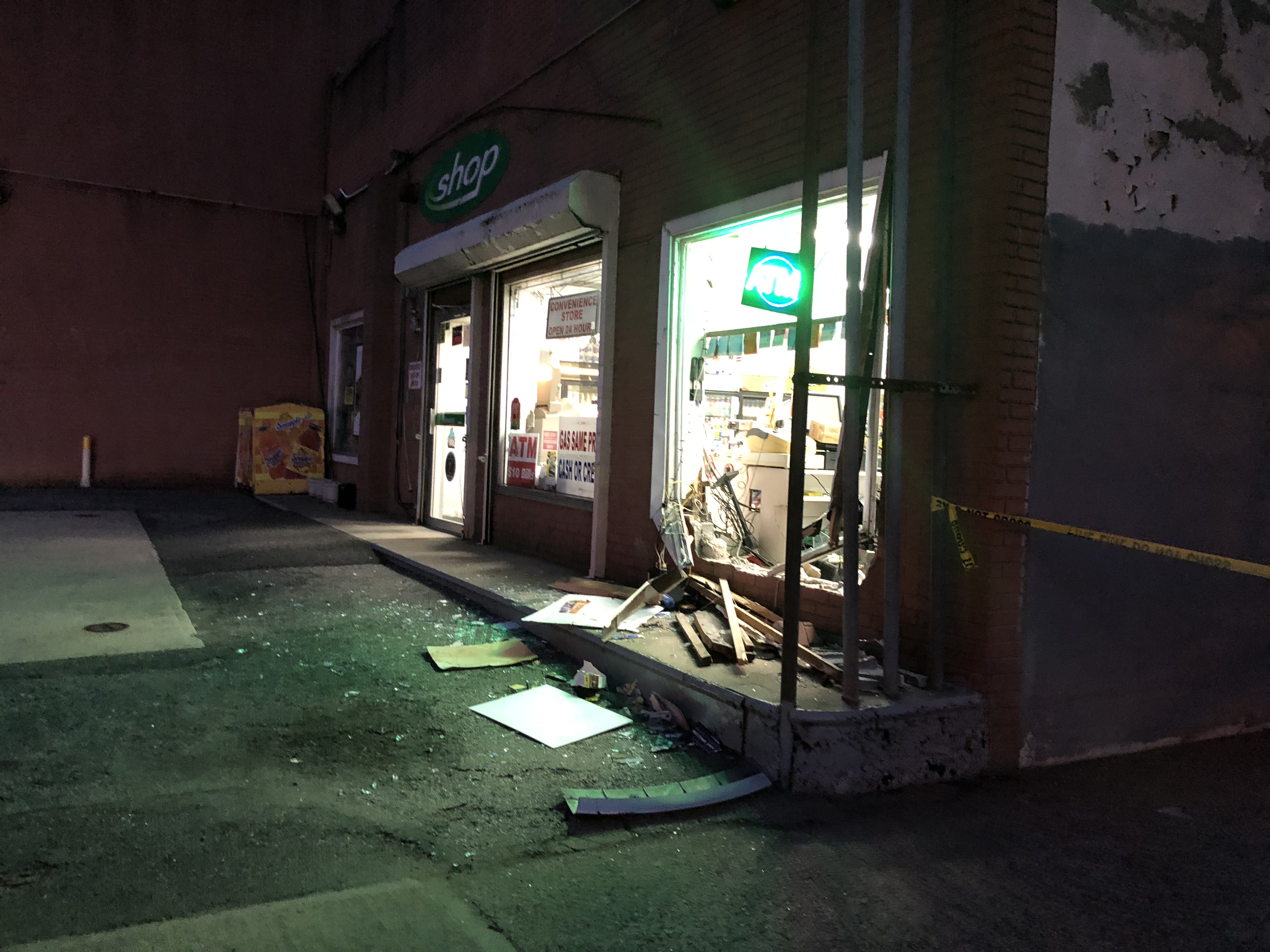Car hit the gas station in New Hyde Park on Hillside Avenue near Langdale Street.