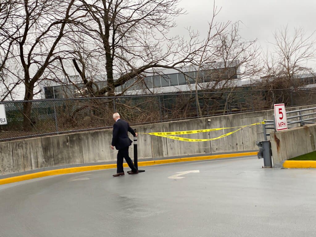 A female shot in the medical building garage in New Hyde Park.